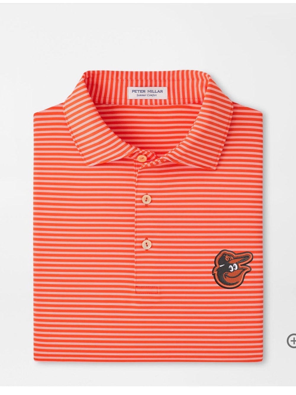 Peter Millar Baltimore Orioles Striped Polo with Team Patch
